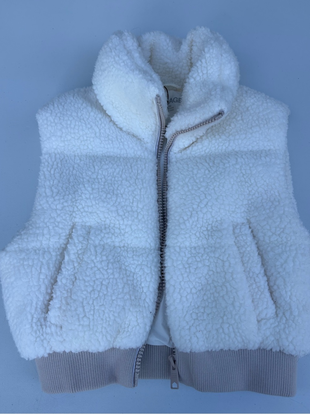 Garage Cream Sherpa Puffer Vest